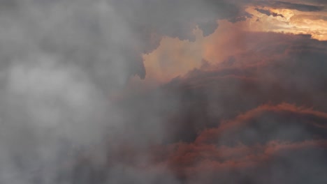 sunset sky and clouds with lightning bolts, nature background