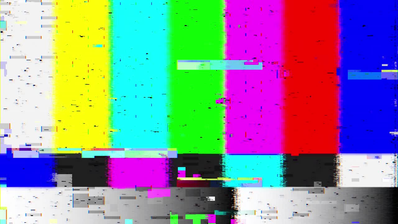 Television screen error color bars technical problems color bars data glitches loop animation glitch