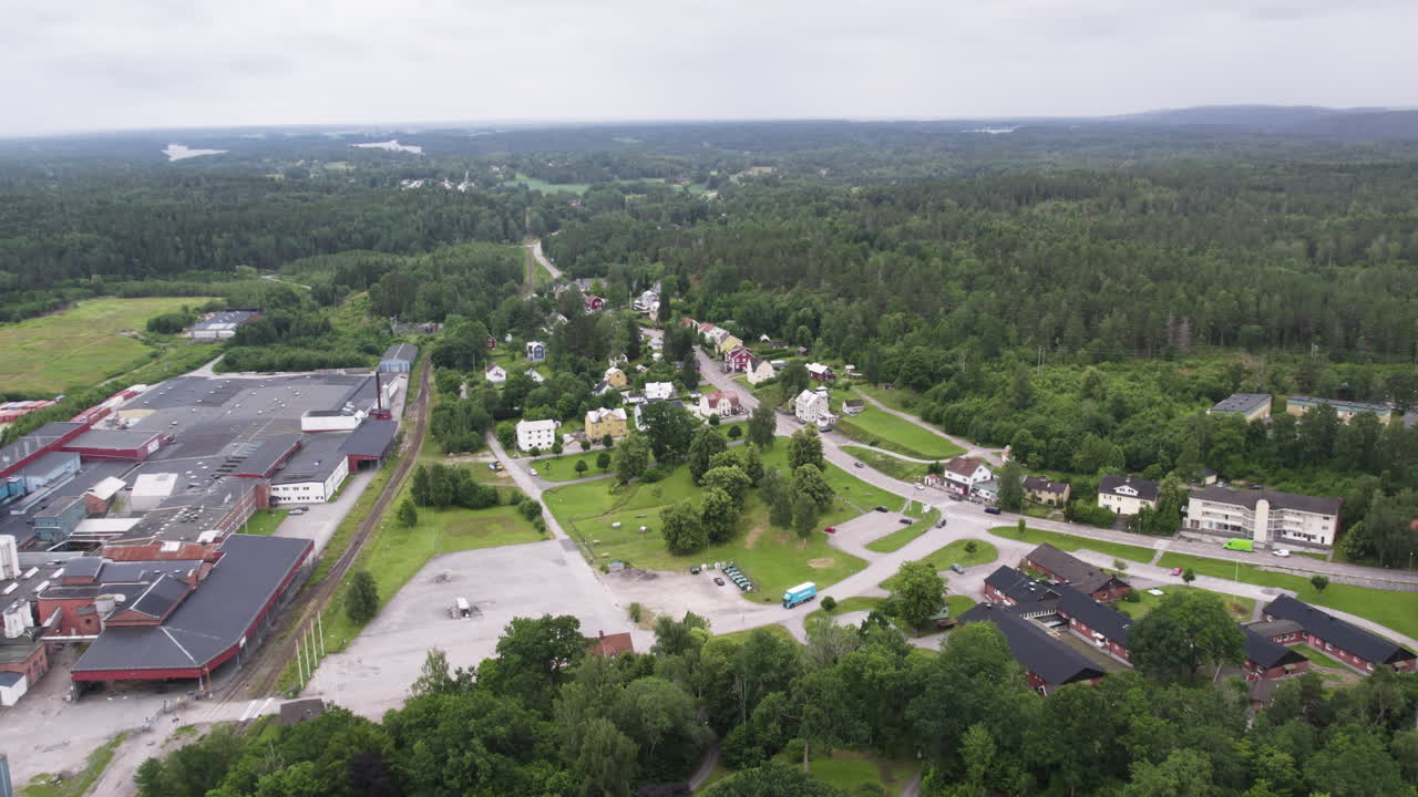 Asensbruk Hafrestroms business Park, Dalsland, Sweden, Aerial