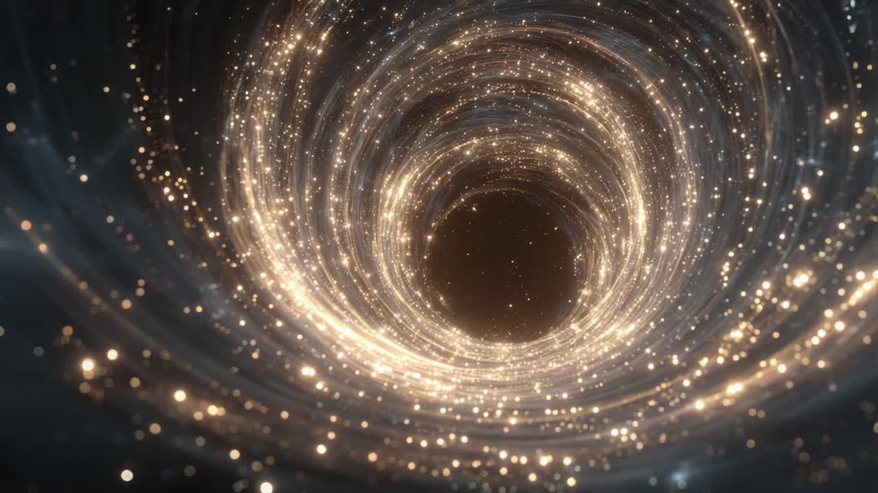 A Mesmerizing Journey Through a Cosmic Vortex: Capturing the Enigmatic Beauty of a Spinning Galaxy's Heart Full of Twinkling Lights