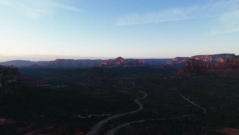 Roads-Amidst-Unique-Nature-Landscape-With-Red-Rock-Mountains-In-Sedona,-Arizona,-USA