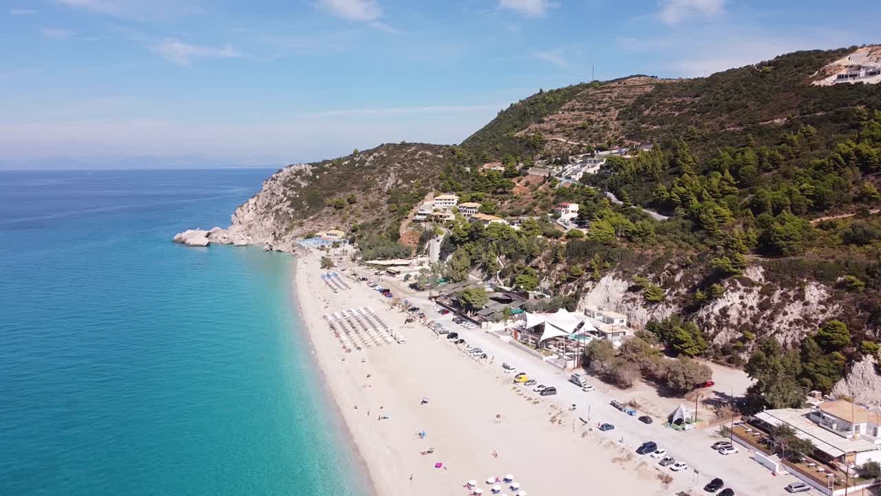 조감도 열대 낙원 kathisma 해변, lefkada 섬, 그리스