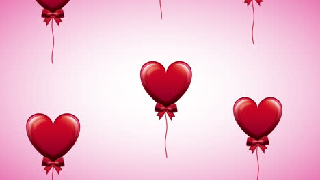 tarjeta animada del día de san valentín con patrón de corazones