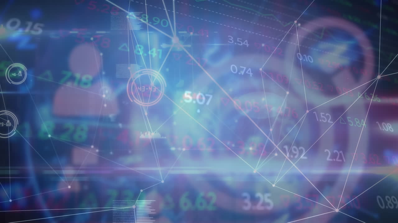 데이터 처리에 대한 아이콘으로 연결 네트워크의 애니메이션