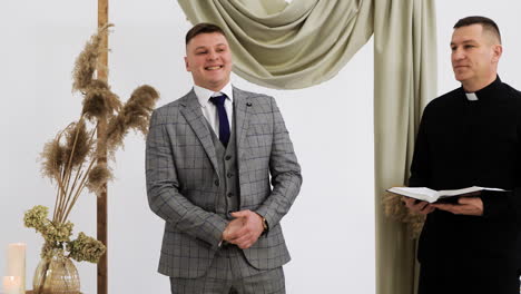 nervous man waiting in the altar