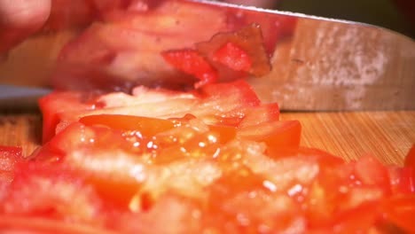 chopping tomatoes