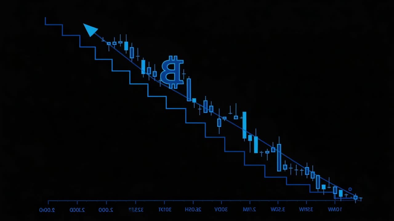 Analisi delle tendenze del mercato delle criptovalute che indicano un significativo movimento al ribasso dei prezzi con indicatori evidenziati per le previsioni future