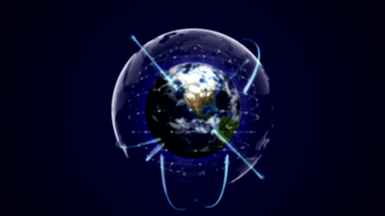 земля, концепция сети соединений, увеличение и уменьшение, анимация, рендеринг, фон, цикл