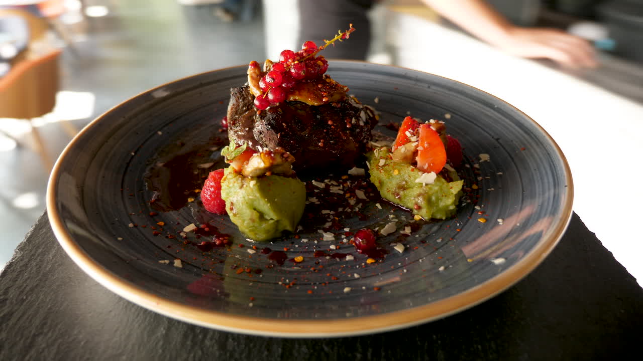 Steak with Foie Gras and Red Currant