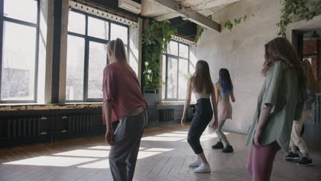 dance class in a modern studio