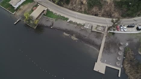 drone footage over vichuquen lake chile