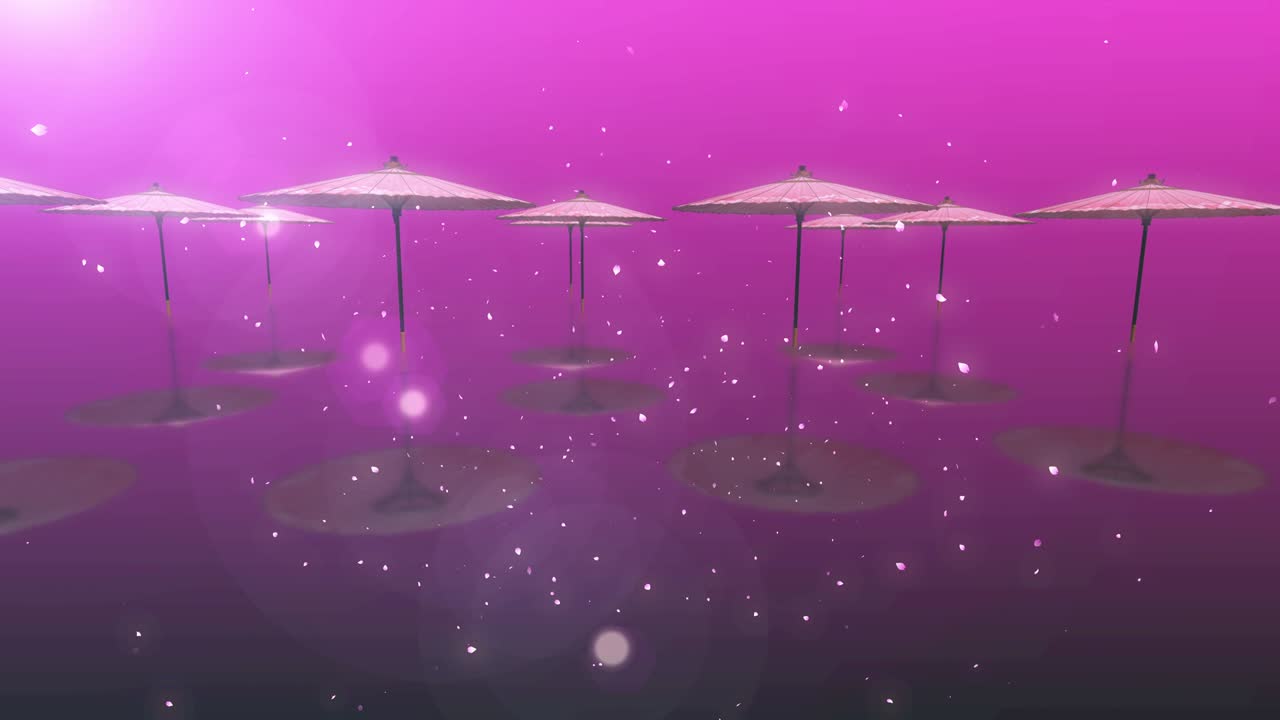 일본어 중국어 우산 우산 루프 애니메이션