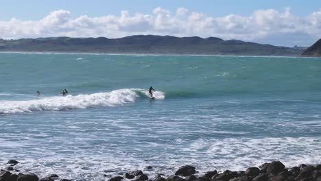 Surfing in Raglan, New Zealand