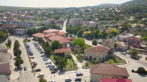 aerial view of babadag, a small town in northern dobruja, romania