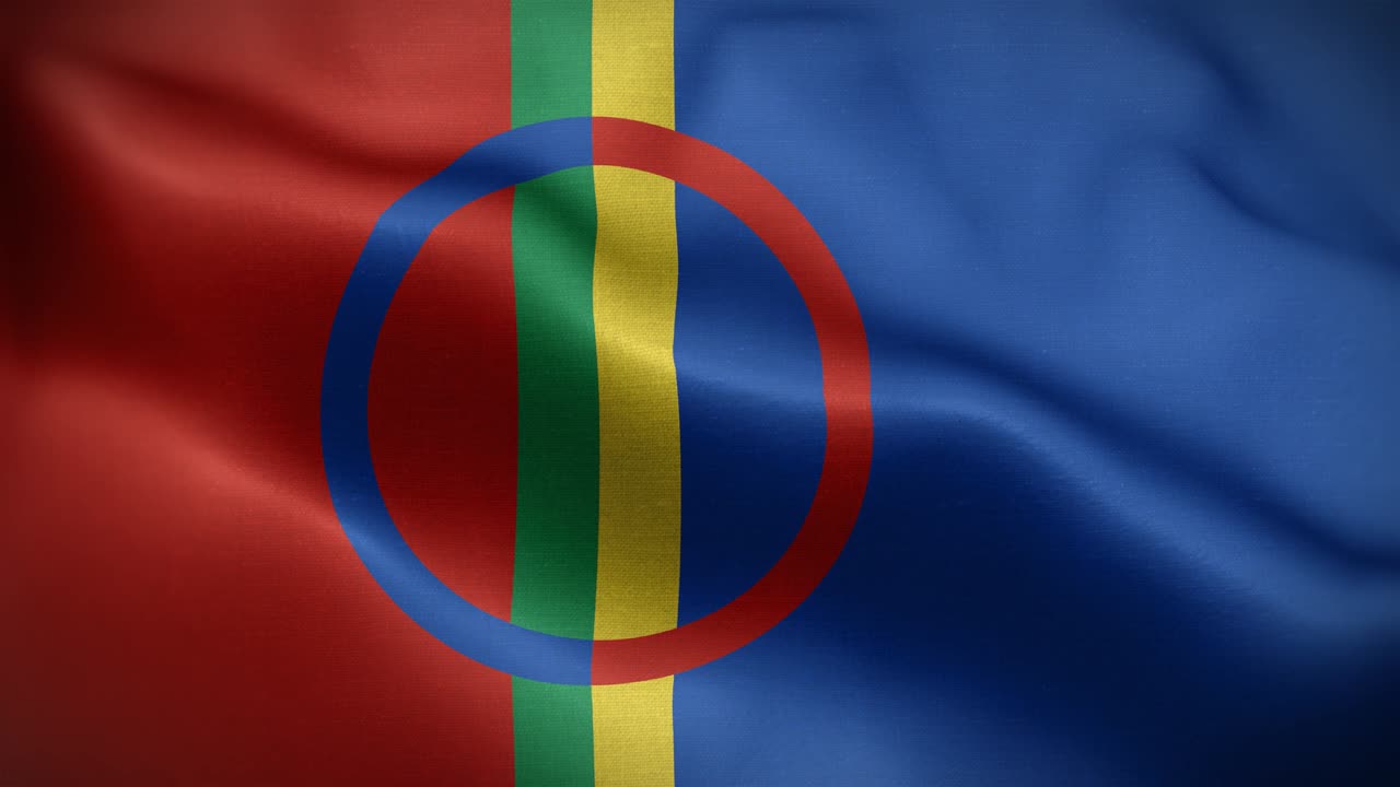 sami sapmi saami bandera de bucle de fondo 4k