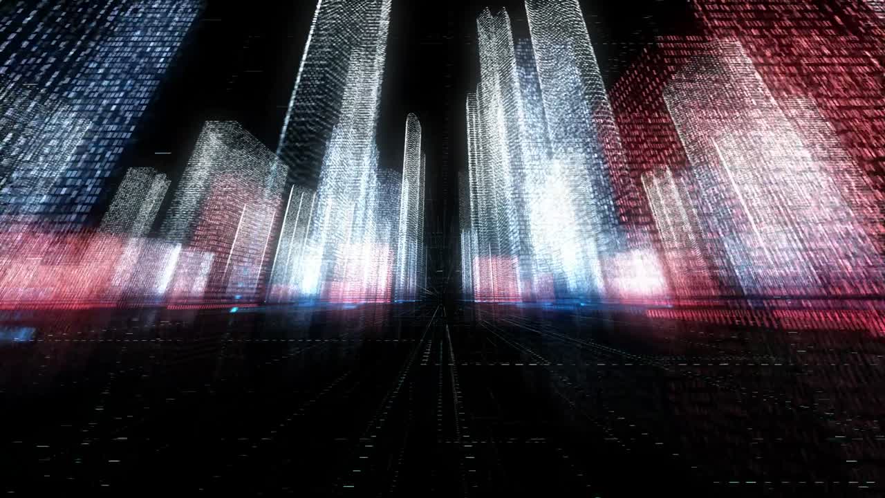 digital city, abstract tech animation
