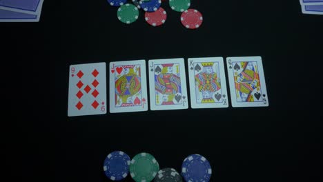 poker hand at table