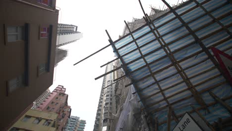 scaffolding on a skyscraper