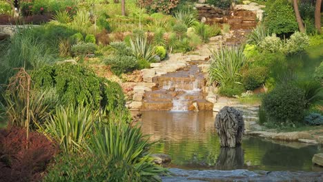 tranquil waterfall garden