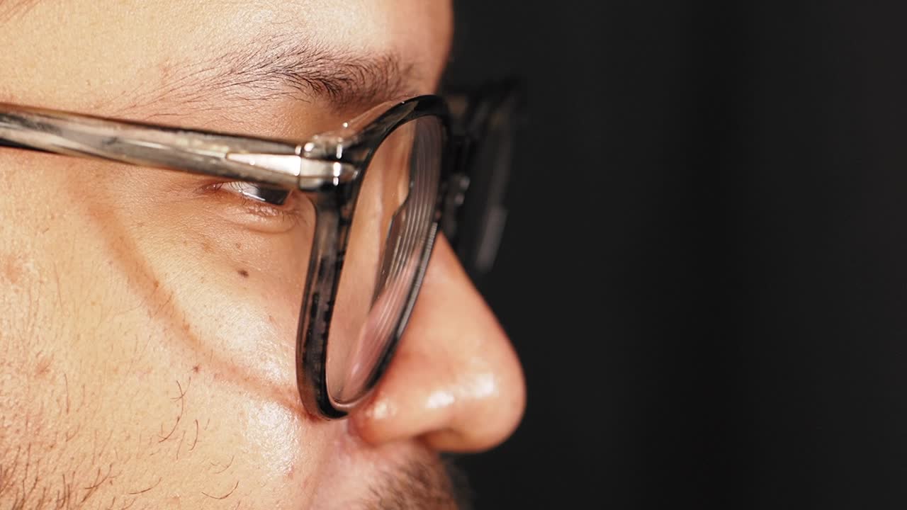 Man Wearing Glasses Profile View