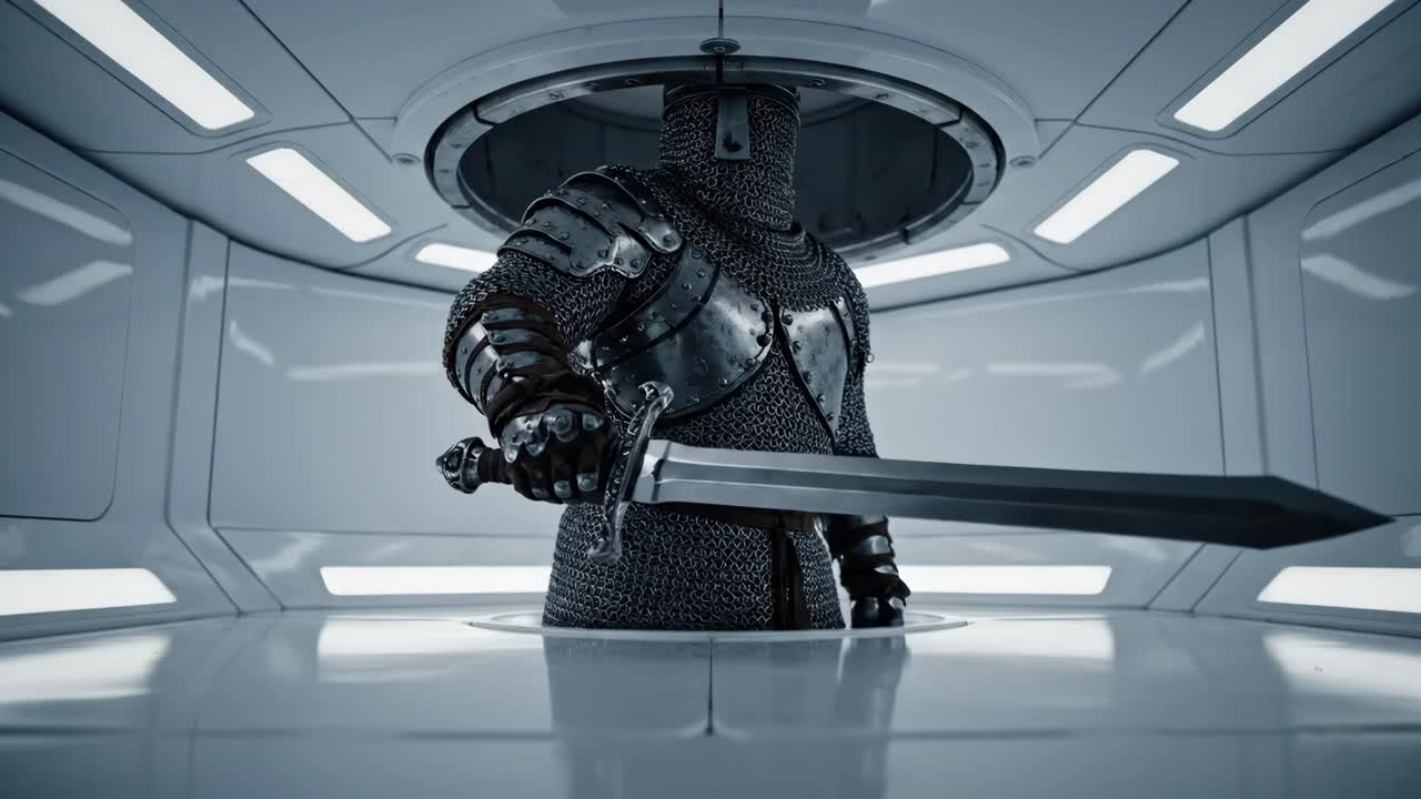 Futuristic Knight with Sword