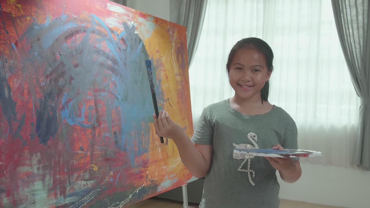 Girl Painting Abstract Art