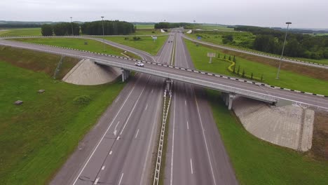 aerial view highway junction.