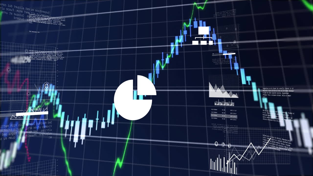 Animation showing financial data charts and graphs for market trends analysis