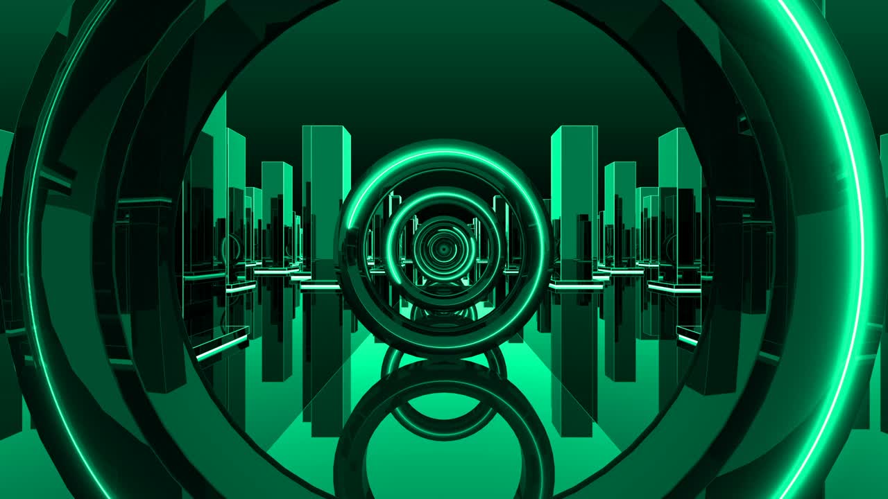 Turquoise 4K resolution technological looped artistic background endless