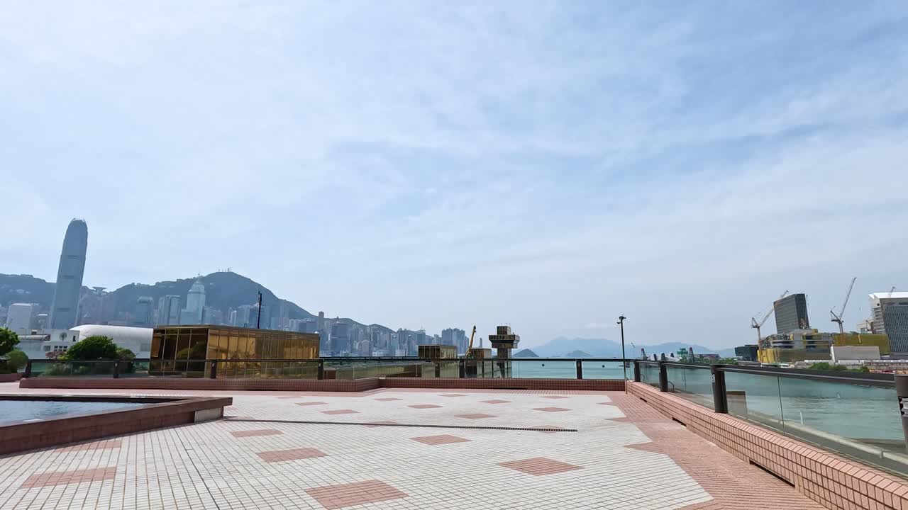 vista panorámica del horizonte y el puerto de hong kong