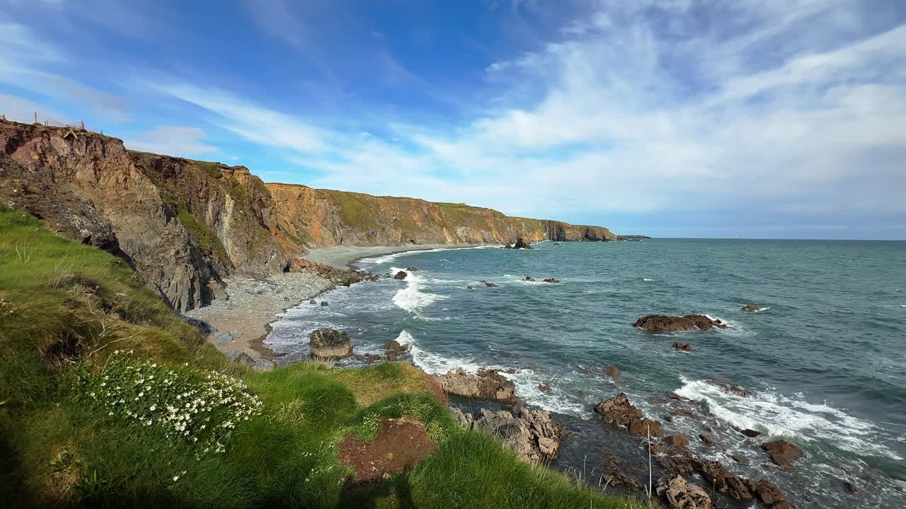 Romantic Irish Coastline in spring seascape Copper Coast Waterford epic locations