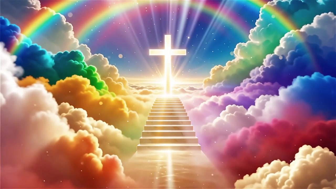 Christian Cross Heavenly Light Worship Background