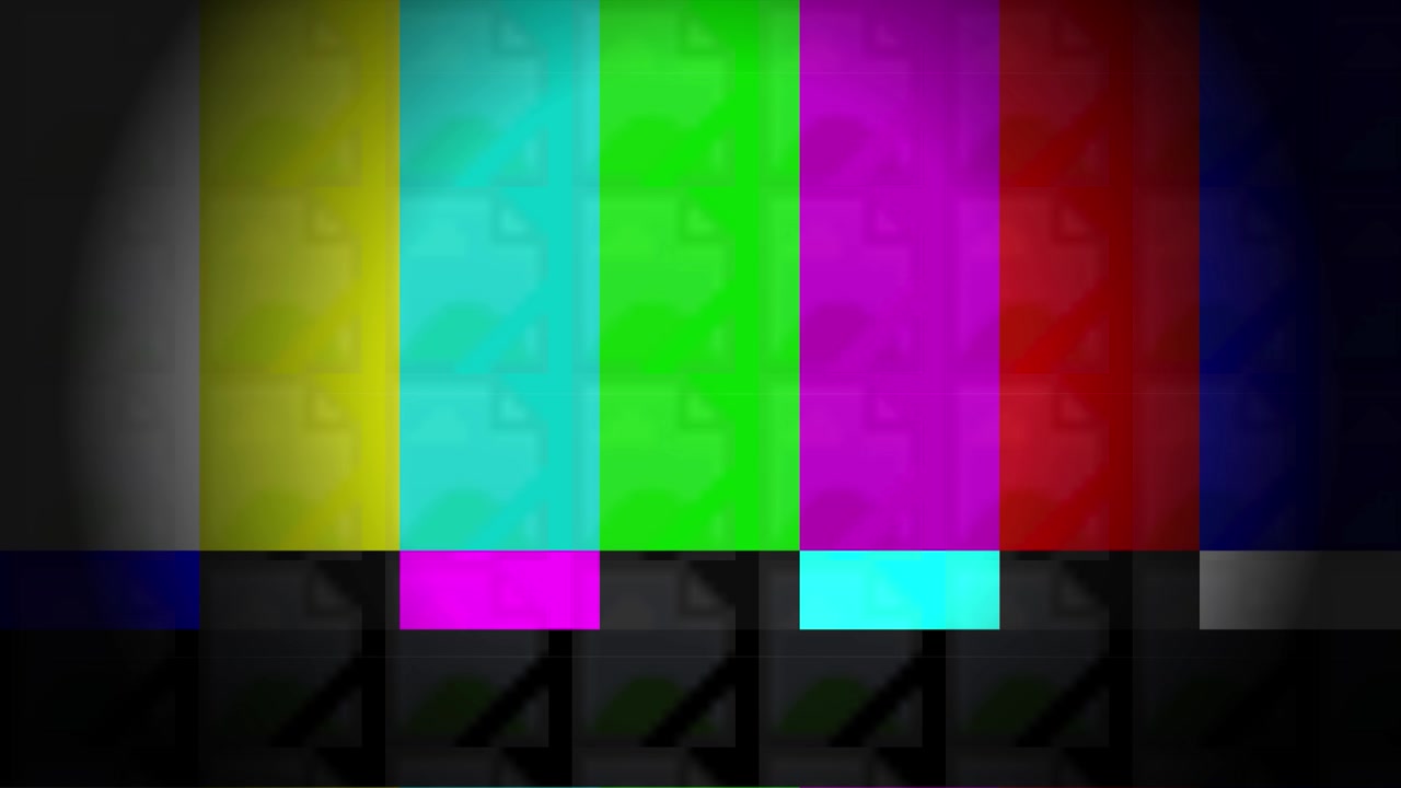 Digital Glitch Effect Over Television Color Bars