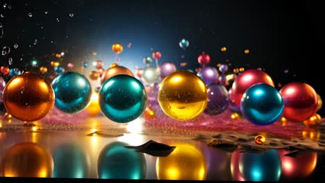 colorful spheres with dynamic lighting create a vibrant visual display