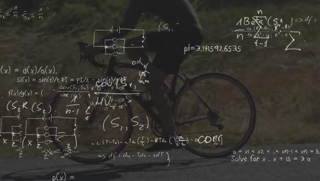 Mathematical-equations-against-man-cycling-on-the-road