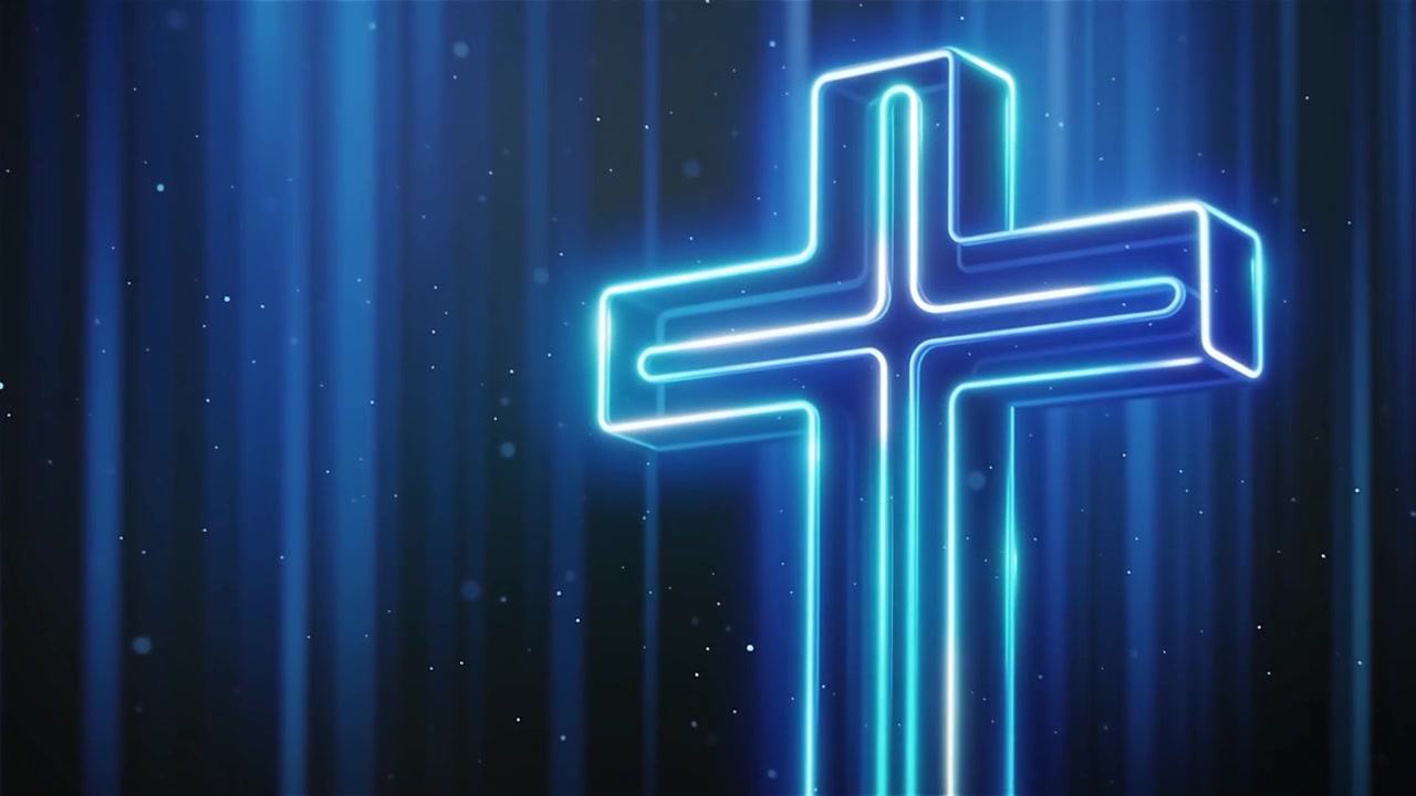 Croce Cristiana Luce Celestiale Sfondo per il Culto.