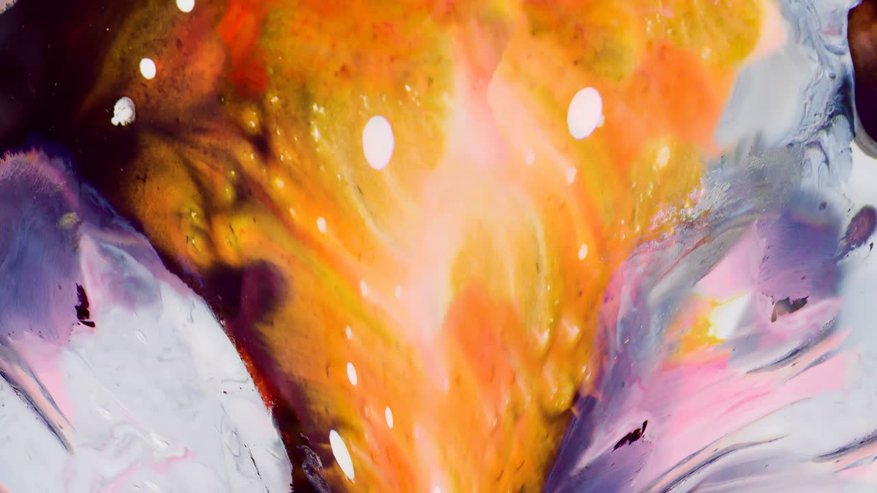 회전하는 페인트, 추상 디자인, 추상 페인트, 모션 배경, 다채로운 융합, 페인트 반응, 색의 회전, 루프