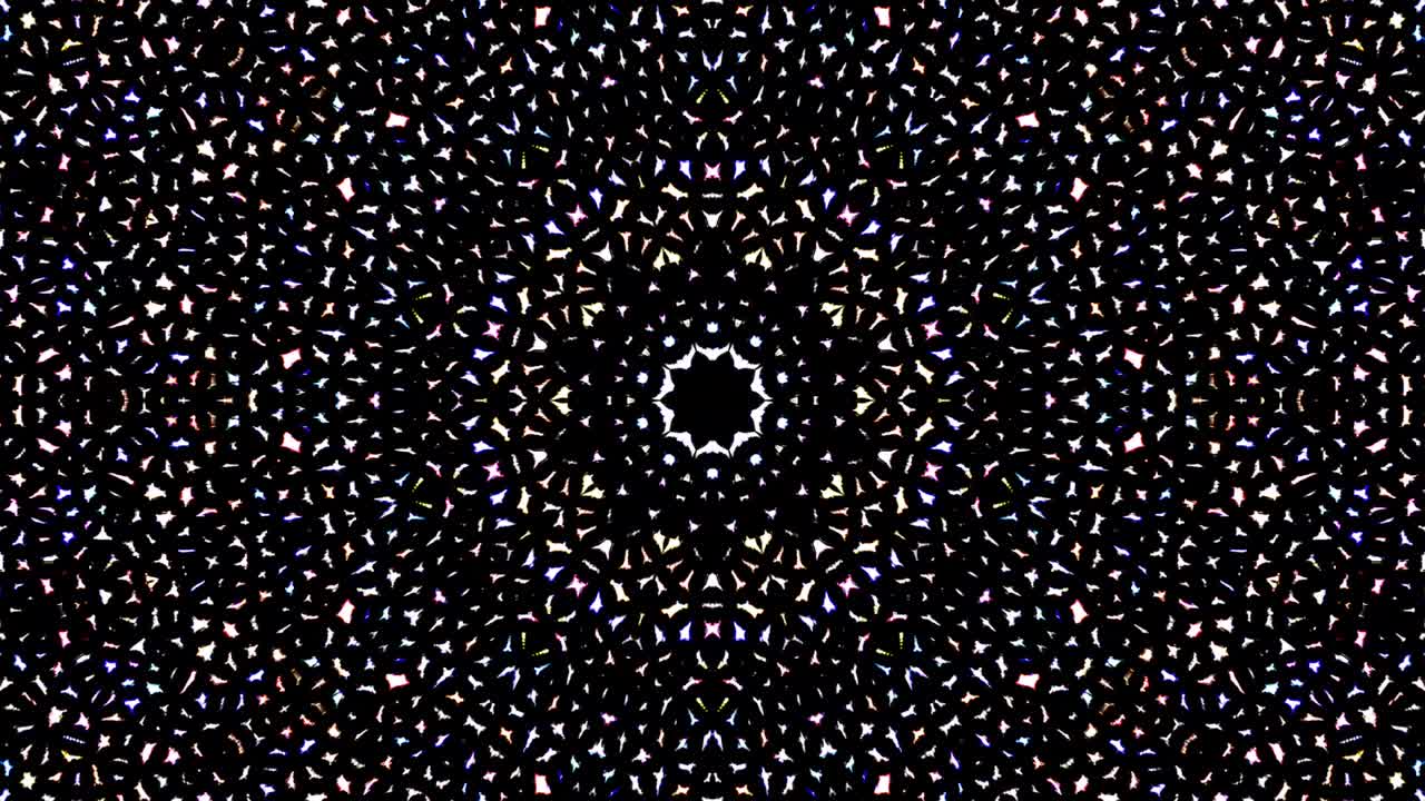 Beautiful abstract kaleidoscope that shines, a radiant light that regulates the subtle movements