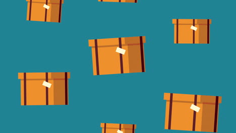 boxes carton packings delivery service animation