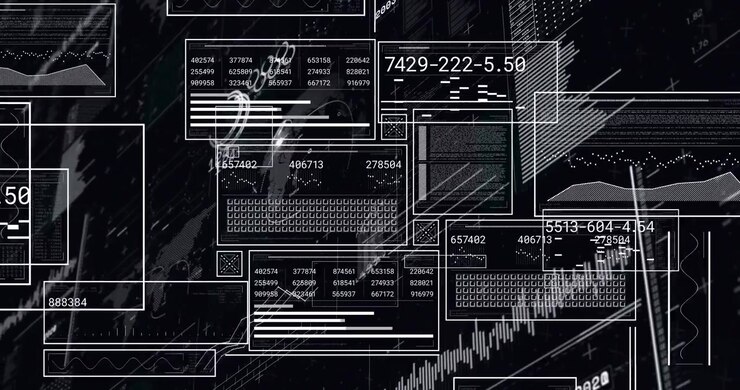 Emerging frame triggers panels streaming data lines linking and graph rising visualizing metrics