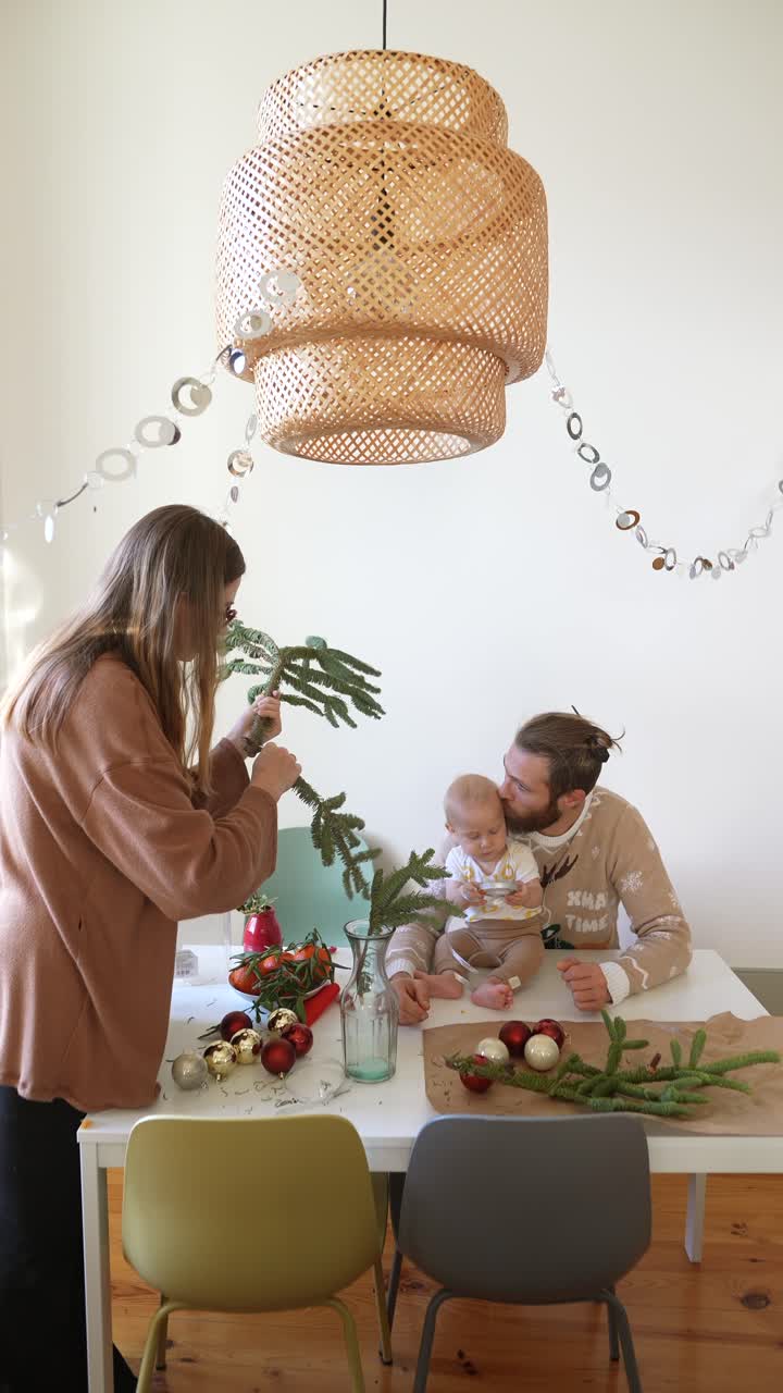 가족 크리스마스 장식