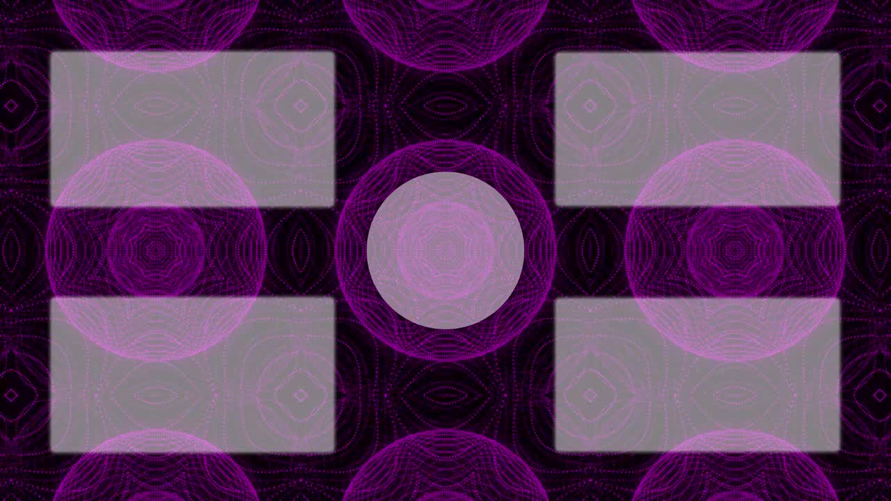 Motion graphics de tela final com padrão caleidoscópico