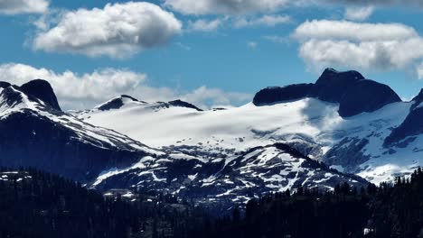 snow-covered peaks of meslilloet mountain near whistler british columbia, canada