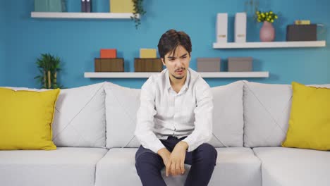 나쁜 기분을 느끼는 사람.