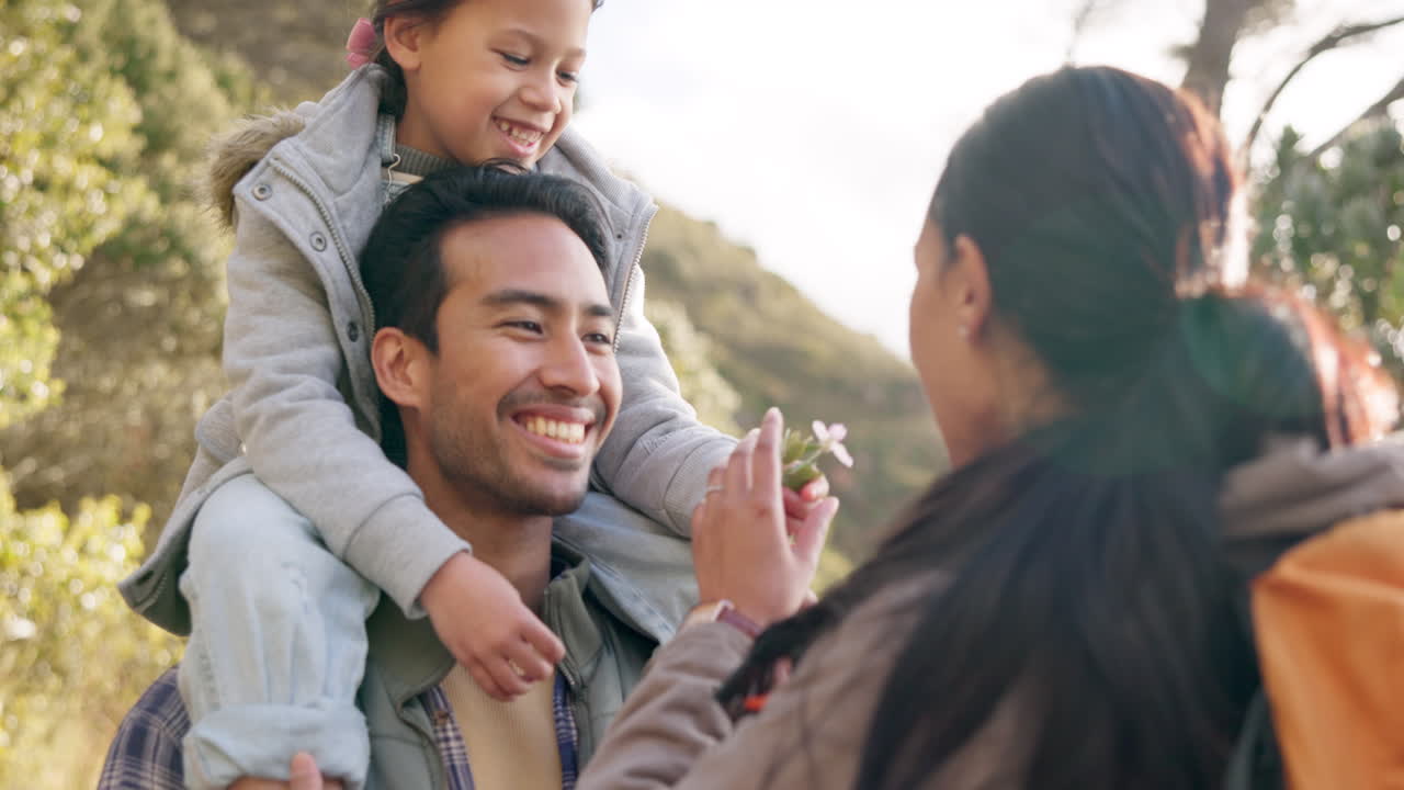 행복한 가족, 새와 자연의 꽃