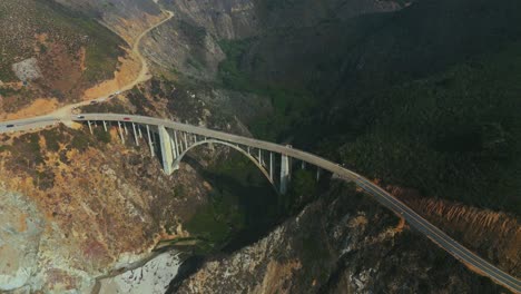 bixby bridge at famous big sur, highway one in california with fog