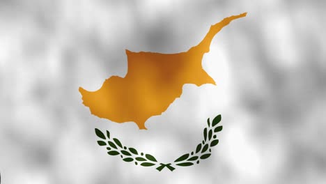 Close-up-animation-of-National-flag-of-Republic-of-Cyprus-waving-in-full-screen