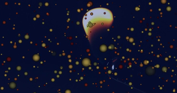 Animazione di punti luce su sfondo nero
