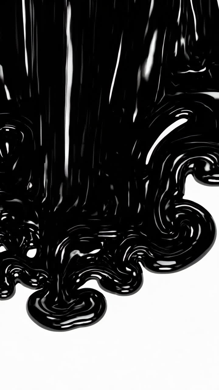 Black Liquid Flowing and Dripping