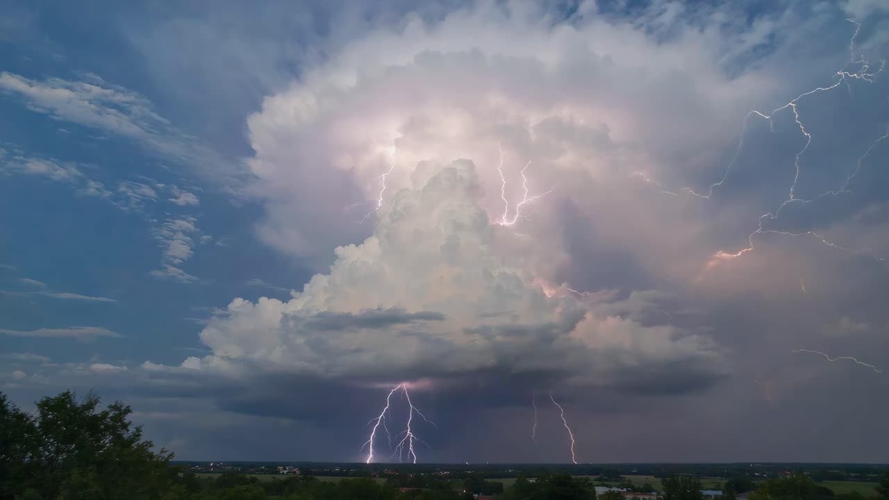 Lightning Storm with Towering Cumulonimbus Clouds